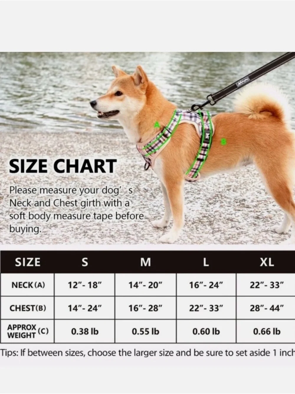 No Pull Dog Harness Medium Polypet Beige/Pink XL
